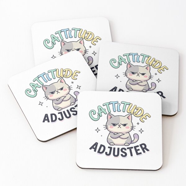 Item preview, Cattitude Adjuster - Funny Grumpy Cat Quote designed and sold by PrintforDesign.