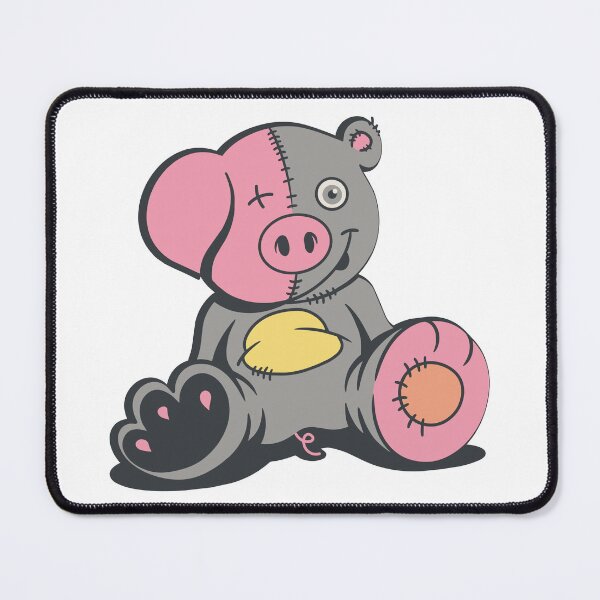 Item preview, Meet Oddbodge - the ultimate, whimsical mashup of a cute pink piggy and a soft grey teddy bear!  designed and sold by Kristylou Designs.