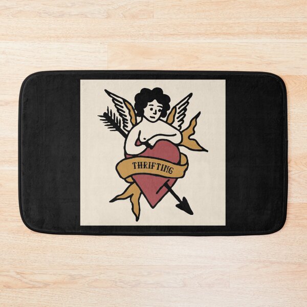 Item preview, I Love Thrifting Cherub Heart Tattoo Illustration – Vintage Thrift Shopper Design designed and sold by cheekylorns.