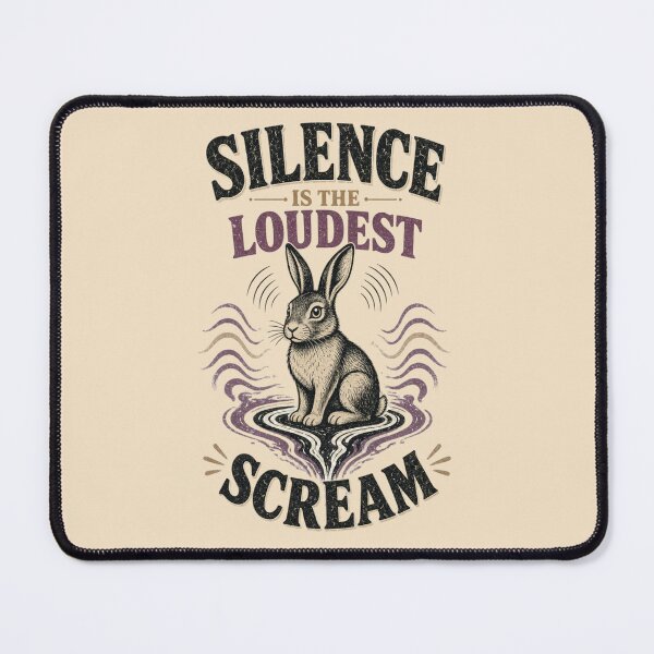 Item preview, Silence Is the Loudest Scream – Rabbit Line Art Illustration designed and sold by Dogandesighn.