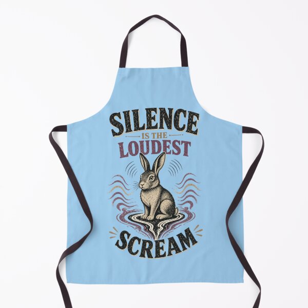 Item preview, Silence Is the Loudest Scream – Rabbit Line Art Illustration designed and sold by Dogandesighn.