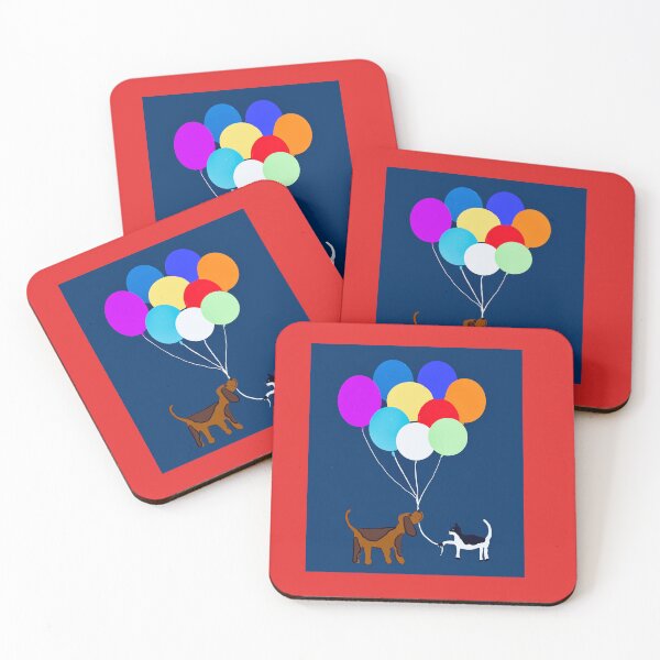 Item preview, Dog and Cat with Balloons designed and sold by Elaine M Hayward .