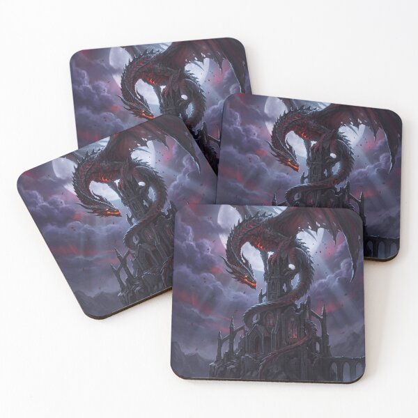 Item preview, Obsidian Dragon Gothic Castle Dark Fantasy Art designed and sold by SnazzifyDigital.