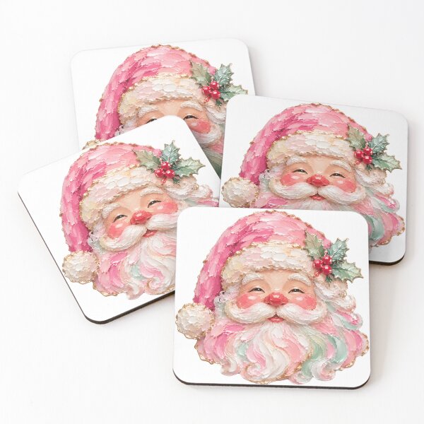 Item preview, Colorful Pink Santa Vintage Retro Christmas Holiday designed and sold by DYAFLK.