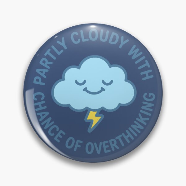 Item preview, Funny Overthinking Quote Cute Kawaii Cloud For Anxious Introverts designed and sold by roarsomethings.