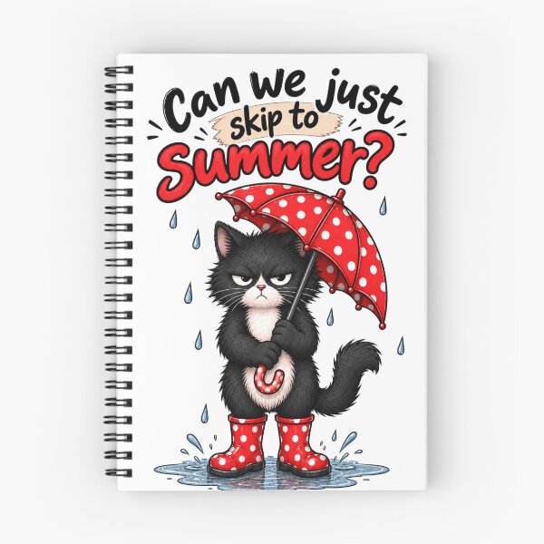 Item preview, Can We Just Skip to Summer? – Grumpy Cat in Rainy Weather designed and sold by LittleGinnyArt.