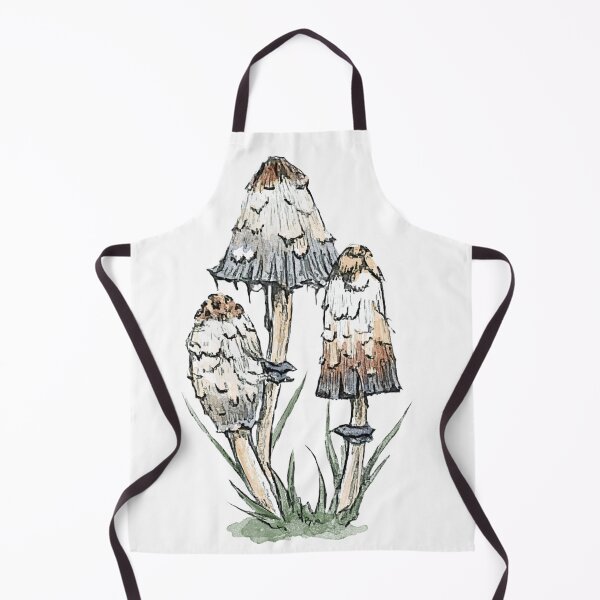 Item preview, Realistic Inky Cap Mushroom – Pencil and Watercolor Botanical Illustration designed and sold by SaskiaFranken.