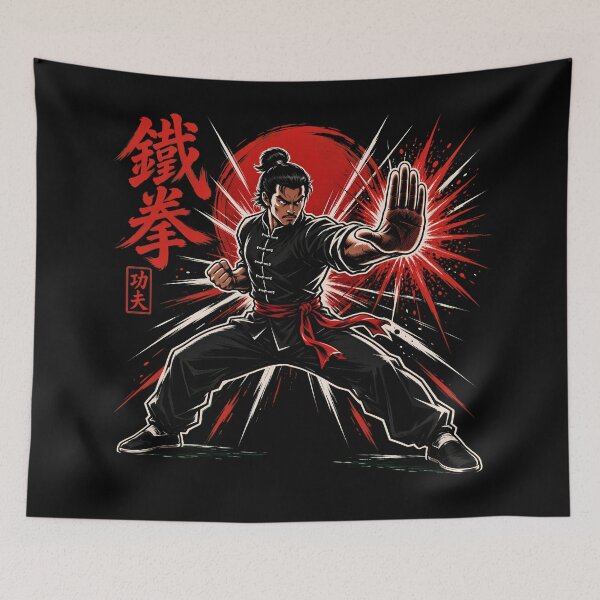 Item preview, Fierce Kung Fu Warrior Comic Energy Burst designed and sold by TshirtsOnline-.