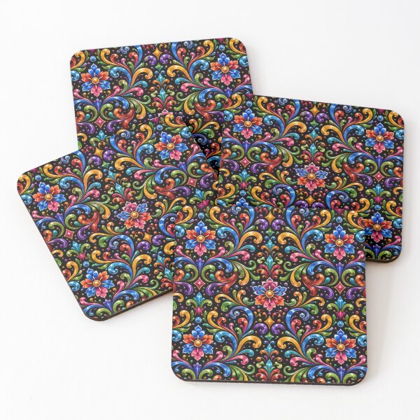 Item preview, Pattern of Flowers and Bright Scrolls – Argentine Fileteado designed and sold by Esencia Argentina.
