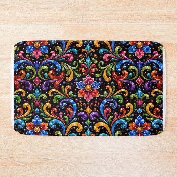 Item preview, Pattern of Flowers and Bright Scrolls – Argentine Fileteado designed and sold by Esencia Argentina.