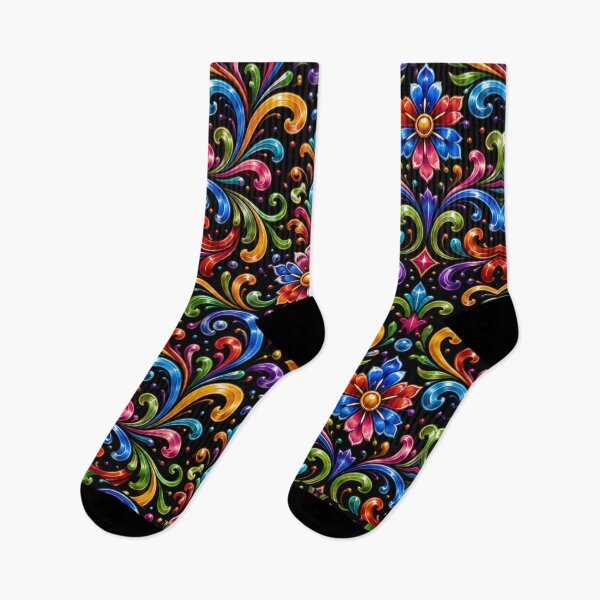 Item preview, Pattern of Flowers and Bright Scrolls – Argentine Fileteado designed and sold by Esencia Argentina.