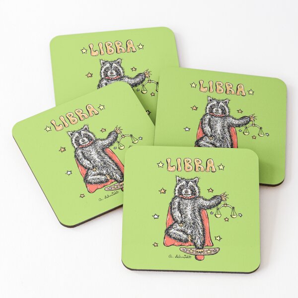Item preview, Libra Scale Raccoon Balance Astrology Funny Original Art Illustration designed and sold by Intergalactic Unicorn: Art by Anna Schmidt.