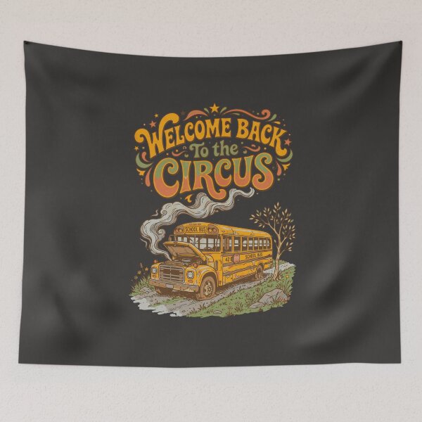 Item preview, Broken school bus, teachers, groovy retro aesthetic - Dark Colors Edition designed and sold by Shyla Marsare.