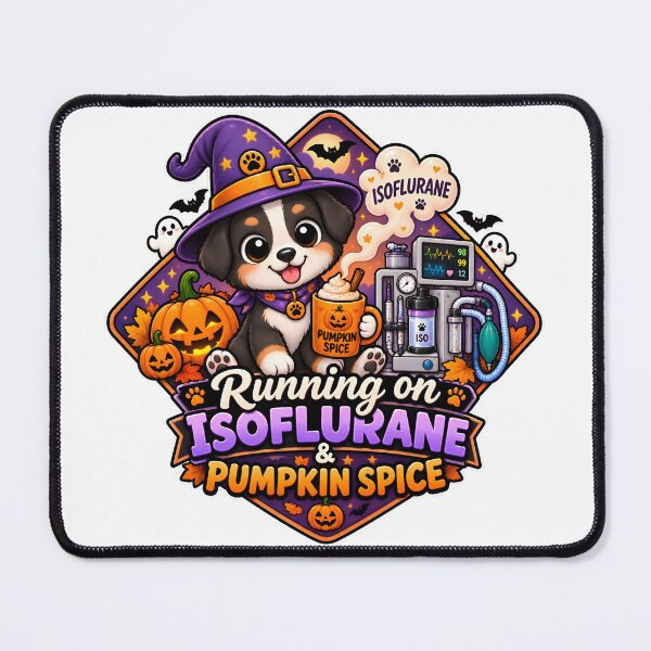 Item preview, Running on Isoflurane & Pumpkin Spice – Veterinary Anesthesia Halloween designed and sold by Bettybee00.