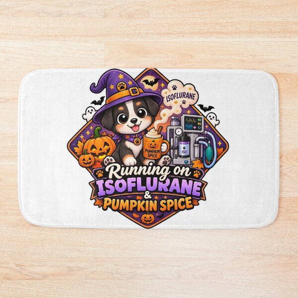 Item preview, Running on Isoflurane & Pumpkin Spice – Veterinary Anesthesia Halloween designed and sold by Bettybee00.