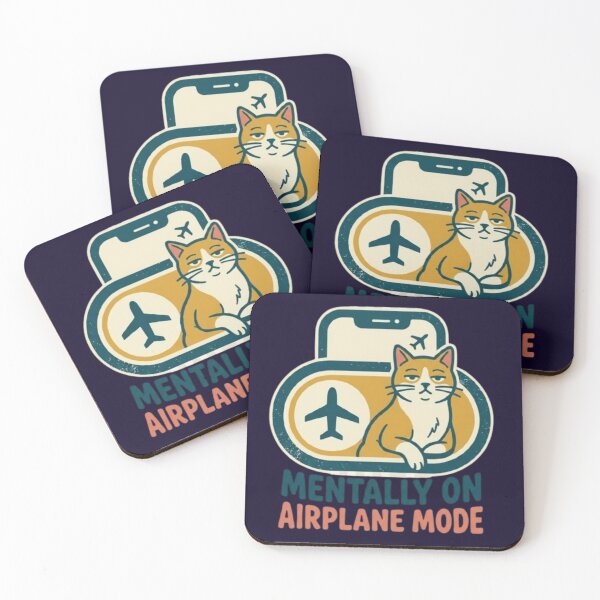 Item preview, Mentally on Airplane Mode – Funny Cat Illustration designed and sold by Dogandesighn.