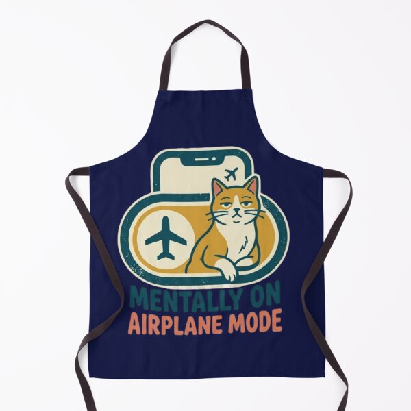 Item preview, Mentally on Airplane Mode – Funny Cat Illustration designed and sold by Dogandesighn.