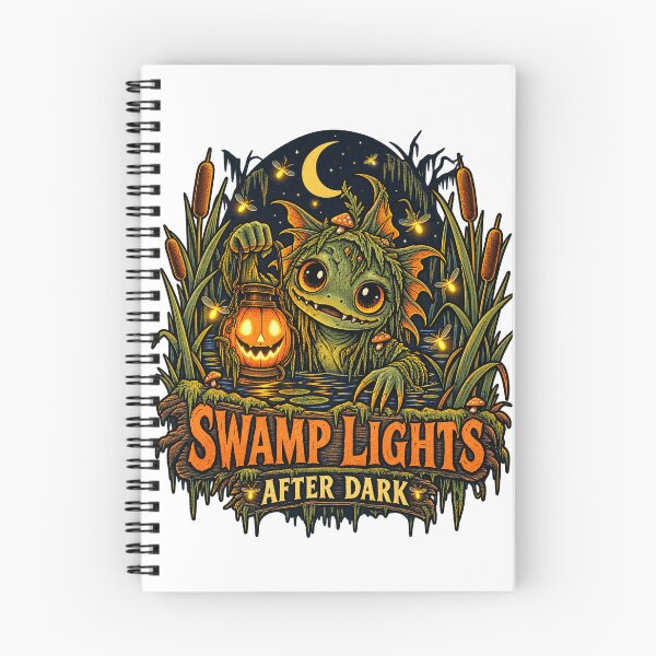 Item preview, Swamp Lights After Dark | Cute Cryptid Halloween Monster designed and sold by devilfronty.