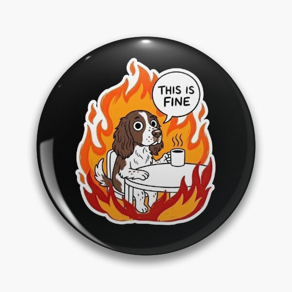 Item preview, English Springer Spaniel Fire Satire Art designed and sold by Flying Doggo.
