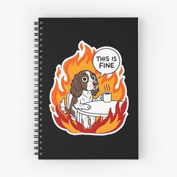 Item preview, English Springer Spaniel Fire Satire Art designed and sold by Flying Doggo.