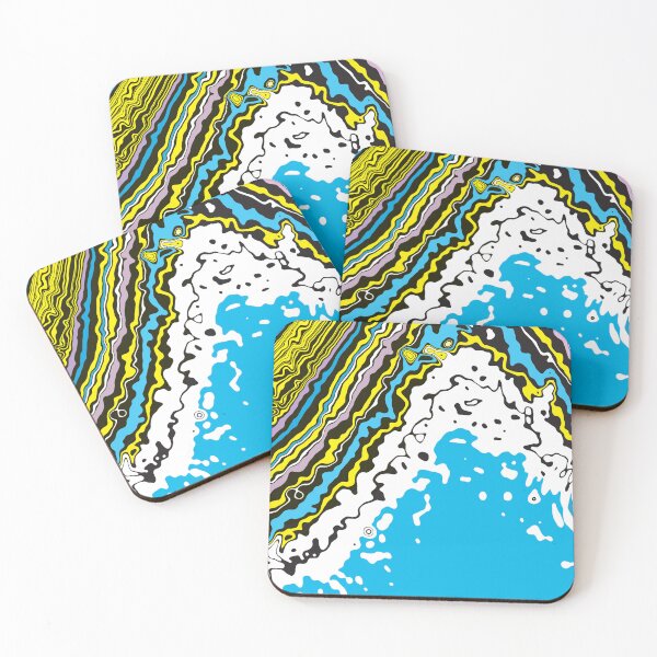 Item preview, Op Art Abstract Ocean Waves in Electric Blue  designed and sold by cremedecolor.