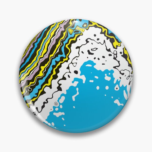 Item preview, Op Art Abstract Ocean Waves in Electric Blue  designed and sold by cremedecolor.