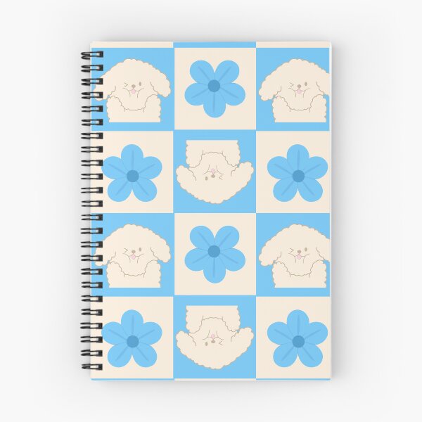 Item preview, Kawaii Dog with Blue Flower Checkerboard designed and sold by J-designing01.