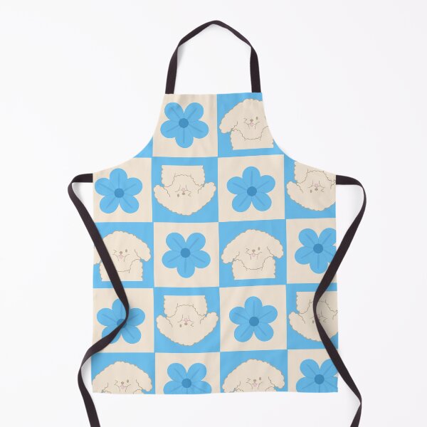 Item preview, Kawaii Dog with Blue Flower Checkerboard designed and sold by J-designing01.