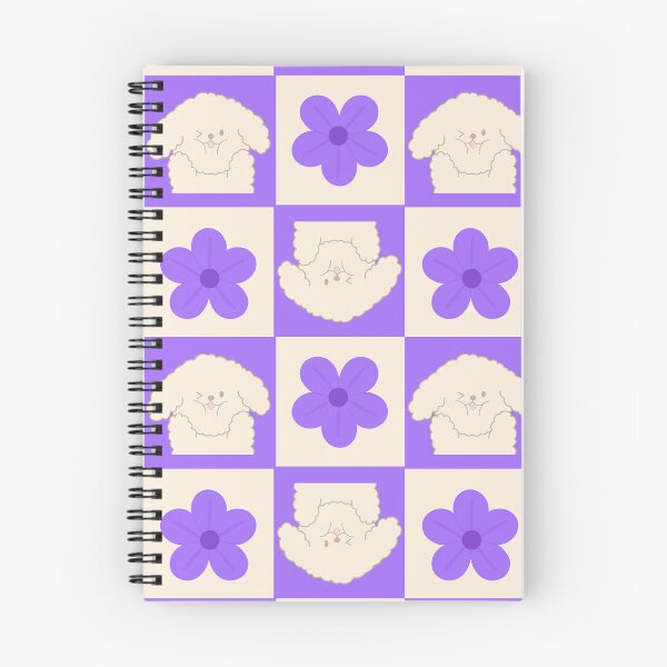 Item preview, Kawaii Dog with Purple Flower Checkerboard designed and sold by J-designing01.