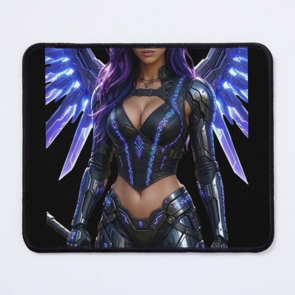 Item preview, Cyber Witch Queen 2 - Ultramarine Neon Sci-Fi Armor Girl designed and sold by EvolutionMerch.