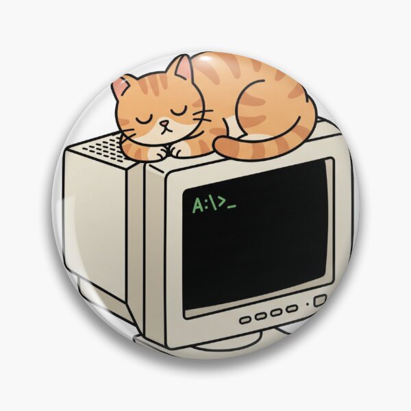 Item preview, Sleepy Cat on Retro PC Monitor designed and sold by BigBarts11.