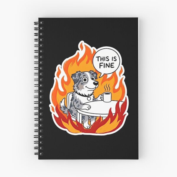 Item preview, Blue Merle Australian Shepherd Inferno Illustration designed and sold by Flying Doggo.