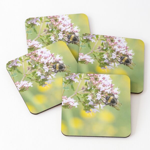 Item preview, bumblebee among yellow wildflowers designed and sold by little_macro_love.
