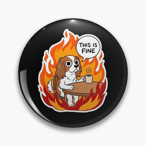 Item preview, Cavalier King Charles Spaniel Fire Satire designed and sold by Flying Doggo.