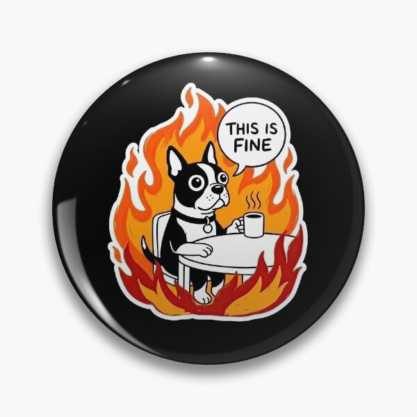 Item preview, Boston Terrier Blazing Room Satire Art designed and sold by Flying Doggo.
