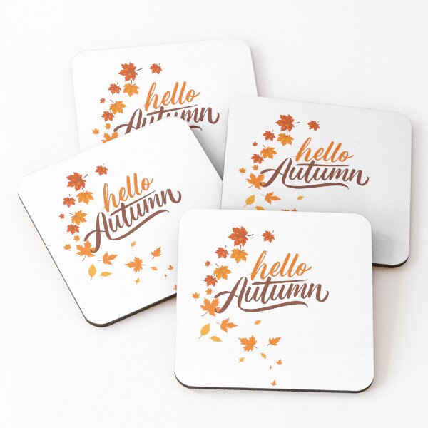 Item preview, Hello Autumn Falling Leaves Typography designed and sold by Esraa-Arts.