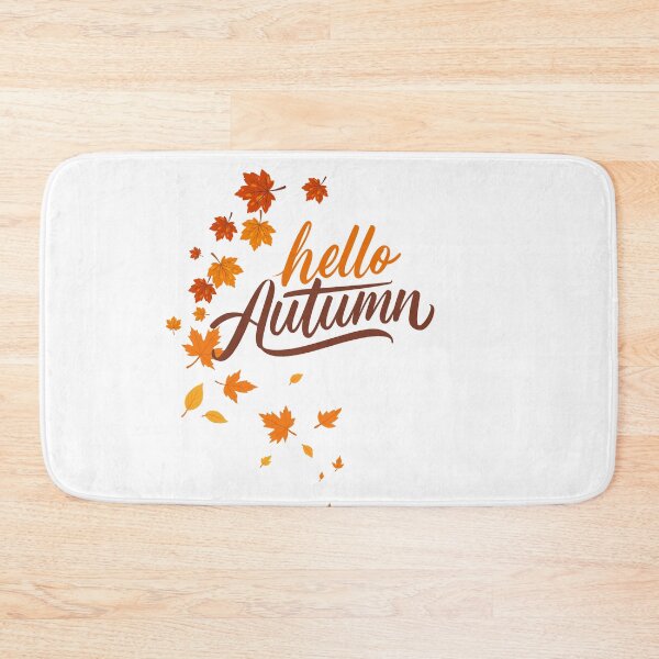 Item preview, Hello Autumn Falling Leaves Typography designed and sold by Esraa-Arts.
