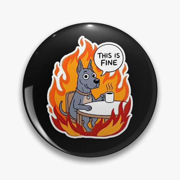 Item preview, Great Dane Fire Satire Graphic Illustration designed and sold by Flying Doggo.