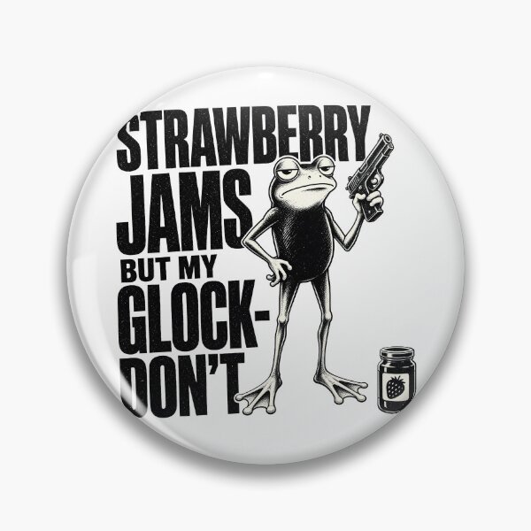 Item preview, Funny Grumpy Frog Strawberry Jam Pistol Pun designed and sold by TshirtsOnline-.