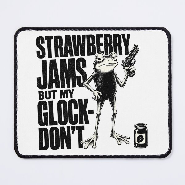 Item preview, Funny Grumpy Frog Strawberry Jam Pistol Pun designed and sold by TshirtsOnline-.
