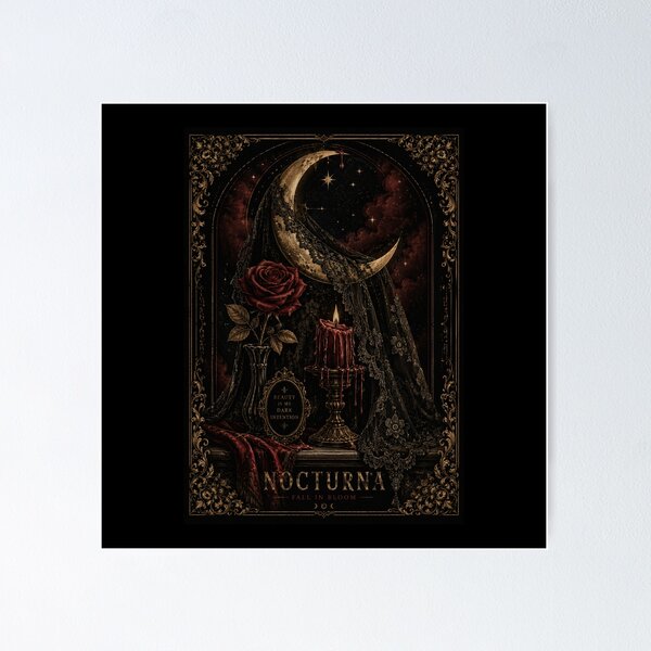 Item preview, Gothic Glam Halloween Black Rose & Moon Graphic Tee designed and sold by Fanverse Merchandise.