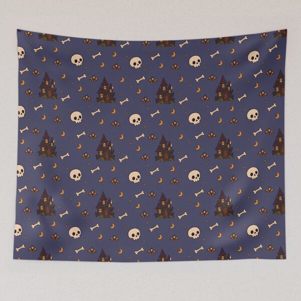 Item preview, Spooky Skulls – Gothic Halloween Seamless Pattern designed and sold by Butterdeer.