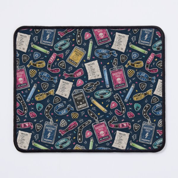Item preview, Backstage Pass Concert Doodle Seamless Pattern Design designed and sold by Fanverse Merchandise.