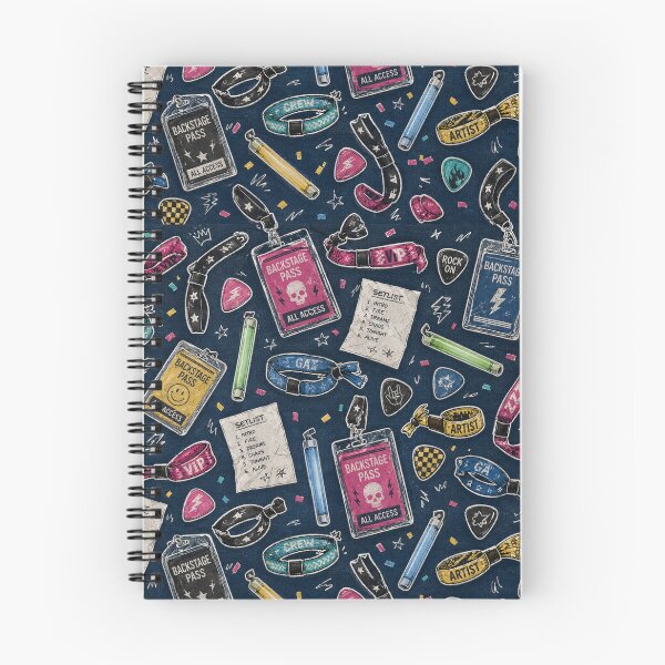 Item preview, Backstage Pass Concert Doodle Seamless Pattern Design designed and sold by Fanverse Merchandise.