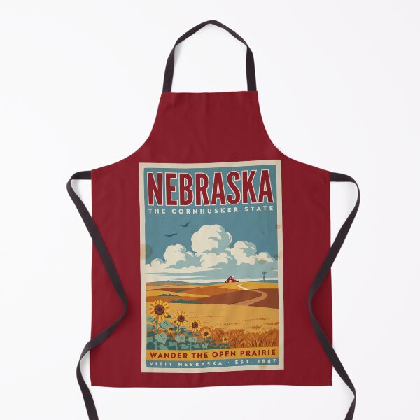 Item preview, Nebraska Prairie Farm Illustration Travel Art Vintage designed and sold by KrisSidDesigns.