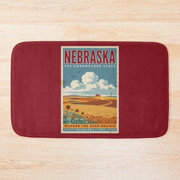 Item preview, Nebraska Prairie Farm Illustration Travel Art Vintage designed and sold by KrisSidDesigns.