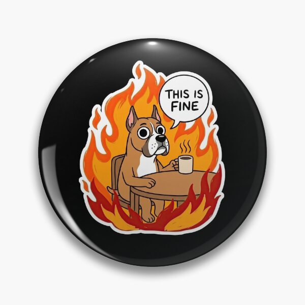Item preview,  Boxer Dog Burning Chaos Satirical Portrait   designed and sold by Flying Doggo.