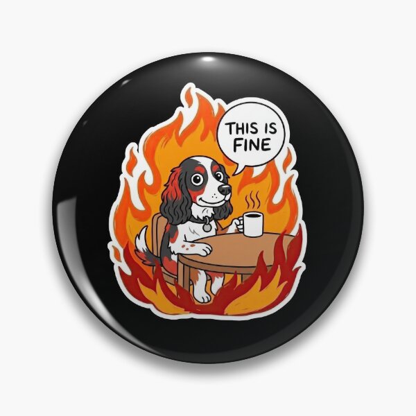 Item preview, Cavalier King Charles Fire Table Comic designed and sold by Flying Doggo.