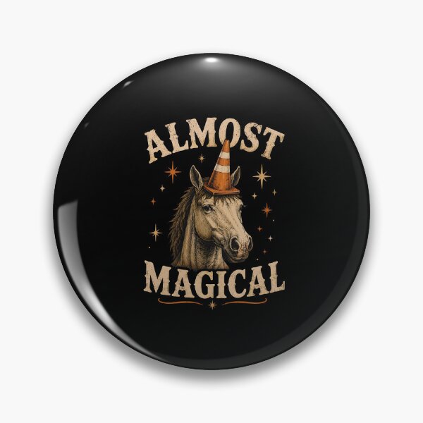 Item preview, Almost Magical Funny Horse Unicorn Traffic Cone Humor Vintage Equestrian Design designed and sold by Lina Caro.