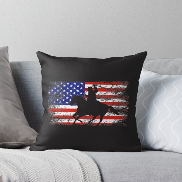 Item preview, Vintage Western Rodeo Roper American Flag Patriotic Cowboy Silhouette Graphic | Best Gift designed and sold by AKIBAJARA.
